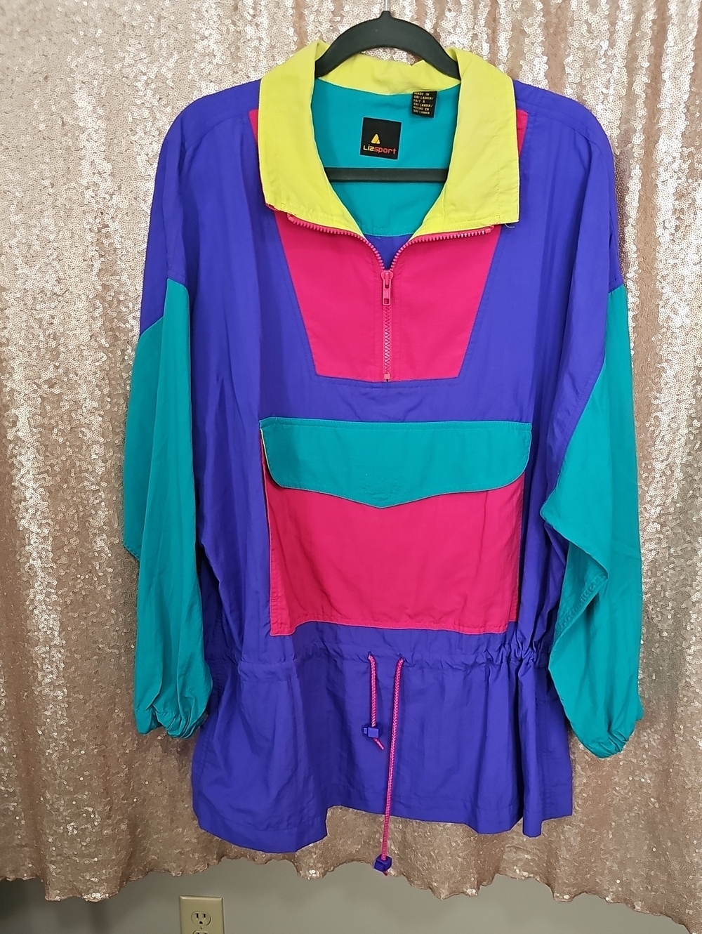 Women's Liz Claiborne Colorblock Windbreaker Jacket - Vintage